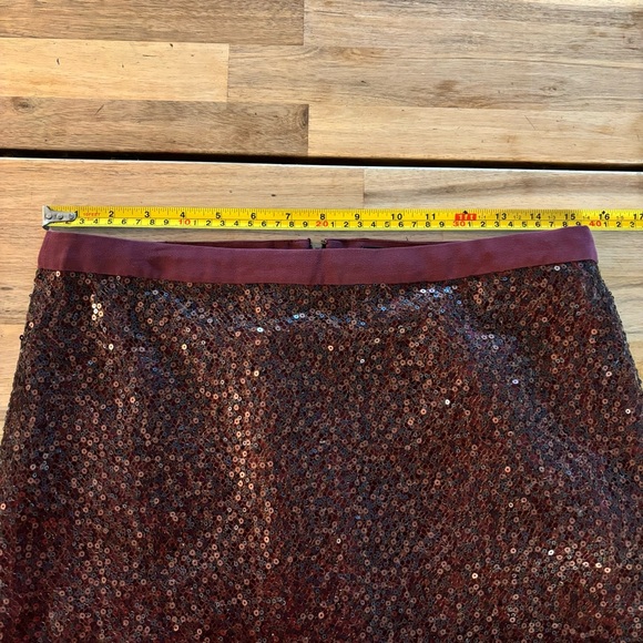 J Crew Wine Sequin Skirt 6 - Picture 3 of 6